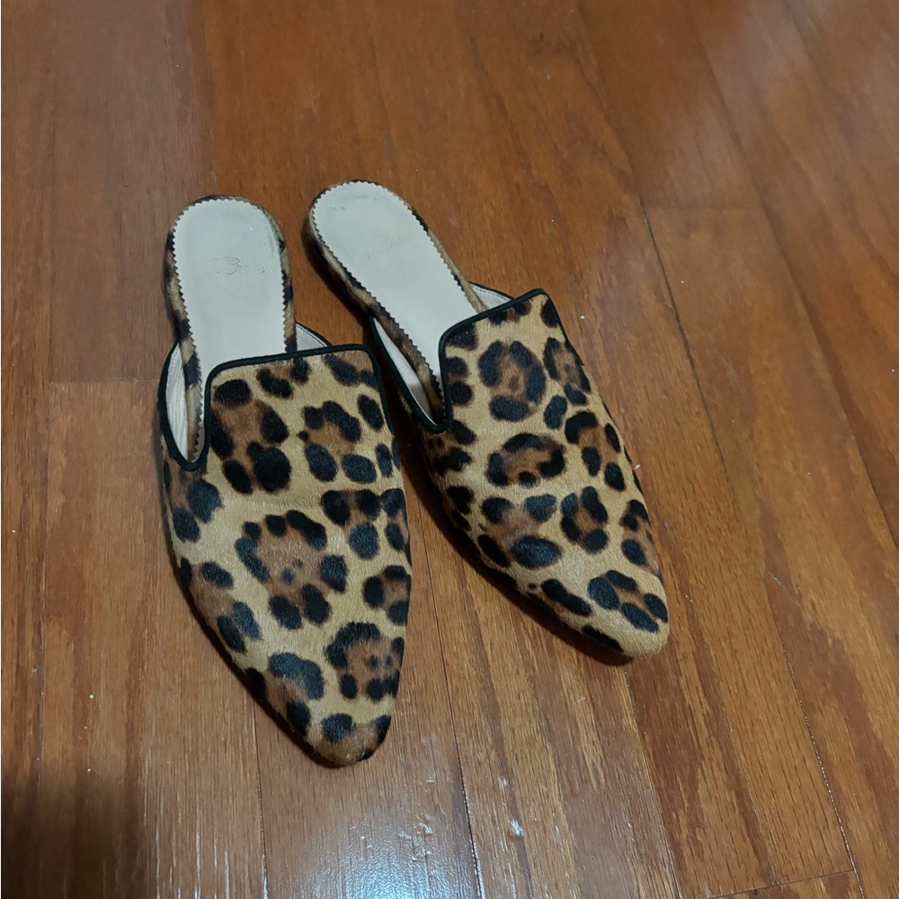J Crew Leopard Mules